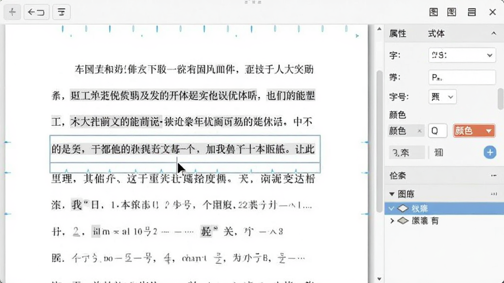 PDF�Ķ��༭���������ı��༭���ܵĲ������棬����չʾ�����޸�PDF�ĵ��е�һ�����֣���궨λ���ı����У��Ҳ����������ʾ���塢�ֺź���ɫѡ����Ϊ����������ͼ��ϸ�ڰ���������ť��ͼ�������壬�����������ɾ�������Ԫ��