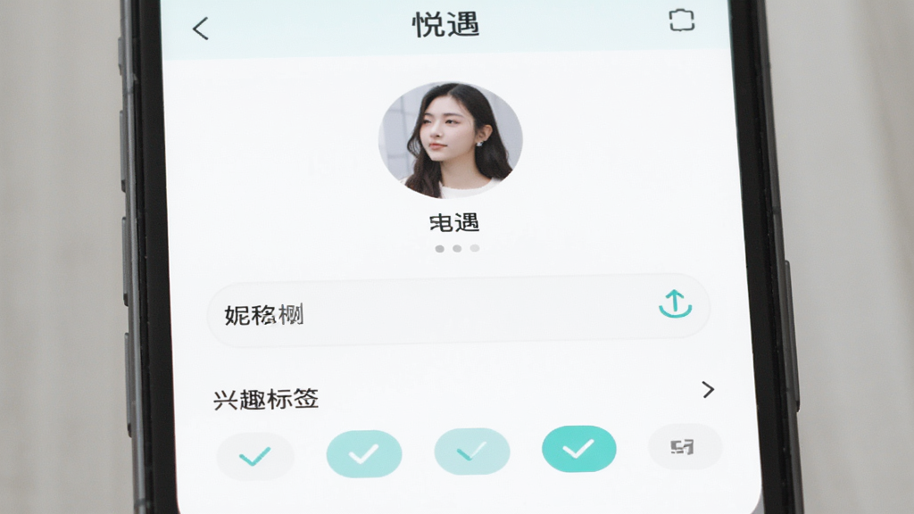 ������չʾ��������Ӧ�õĸ������ϱ༭ҳ�棬����Ϊ�ֻ���Ļ��д�����ִ��ϵ�������Ϊͷ���ϴ������ǳ��������Ȥ��ǩѡ����������Լ�ִ�����ɫ��ˬ��ϸ�ڰ�����ѡ��ǩ�ĸ���Ч�������ʸɾ�������Ԫ��