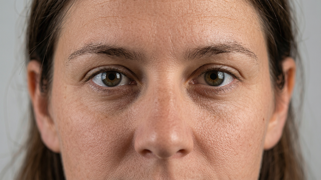 一张人物肖像照片正在被PhotoZoom Pro放大处理,画面主体是人物面部特写,布局为居中展示,排版简洁,风格为写实摄影,细节包括皮肤纹理、发丝边缘、眼睛高光,画质清晰,干净,无多余元素