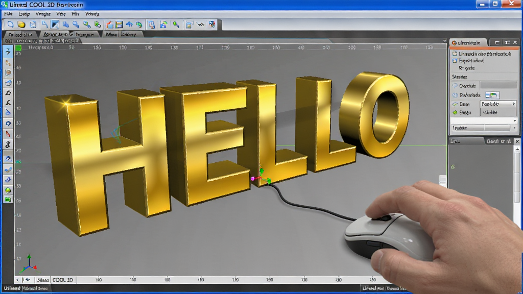Ulead COOL 3D����������ͼ��������һֻ���������������ק��תһ����ά�������֡�HELLO�������ֱ�����ֽ�ɫ�������󣬱����������Ĺ����������Ϊ�̳���ʾ��ͼ�����ʸɾ���ϸ������