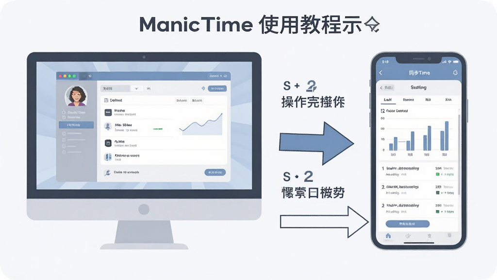 ManicTimeʹ�ý̳�ʾ��ͼ����������ǵ�����Ļ��ʾ���ý��棬�Ҳ����ֻ���Ļ��ʾͬ�����ͳ��ҳ�棬�м��м�ͷָ��������裬������Ϊ��ƽ����ѧ��ͼ��ɫ����ͣ������������޶���Ԫ��