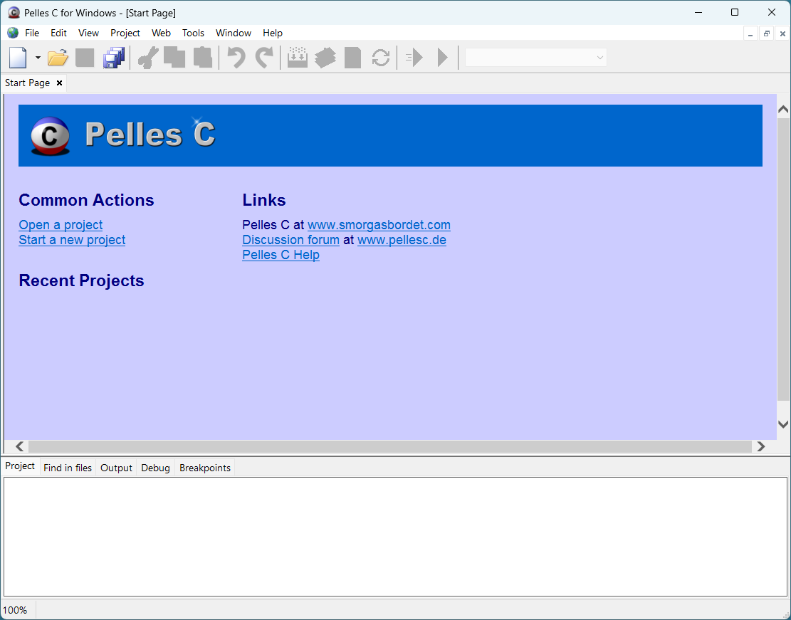 Pelles C IDE 安卓版 界面操作截图