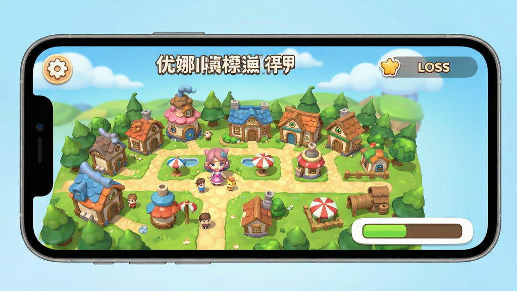 卡通风格的手机屏幕界面展示