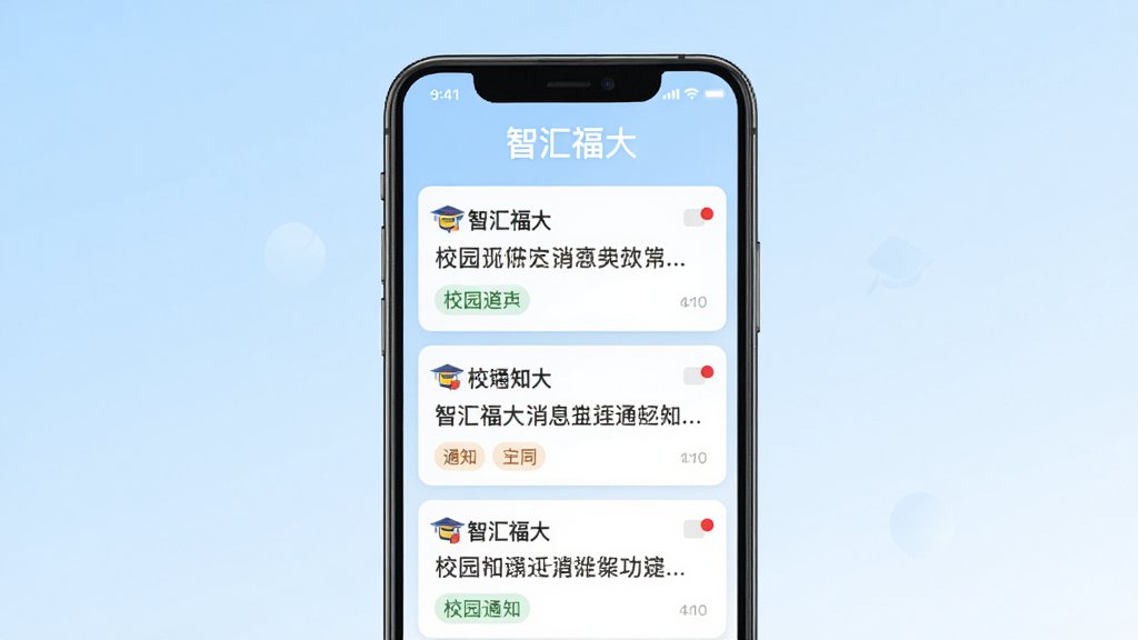 һ��չʾ�ǻ㸣����Ϣ֪ͨ���͹��ܵ��ֻ�����ͼ���ֻ���Ļ��ʾ����У԰֪ͨ��Ƭ���������ǻ㸣����⣬����Ϊǳ��ɫ���䣬�����������У�����Լ����ϸ�ڰ���δ�����������ǩ�����ʸ��壬�ɾ����޶���Ԫ��