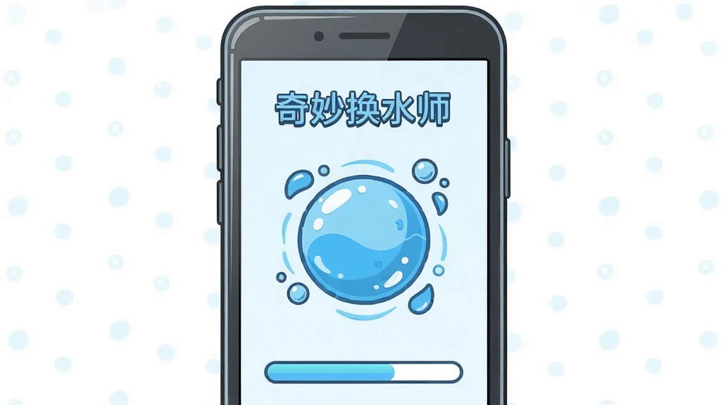 一个卡通风格的手机屏幕界面,屏幕上显示着