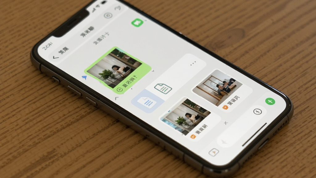 一张米米商聊文件传输功能的界面展示图,手机屏幕中显示聊天窗口内正在发送图片与文档文件,文件以缩略图形式排列,界面布局规整,背景为白色与浅灰搭配,风格简洁实用,画质清晰,干净无多余元素