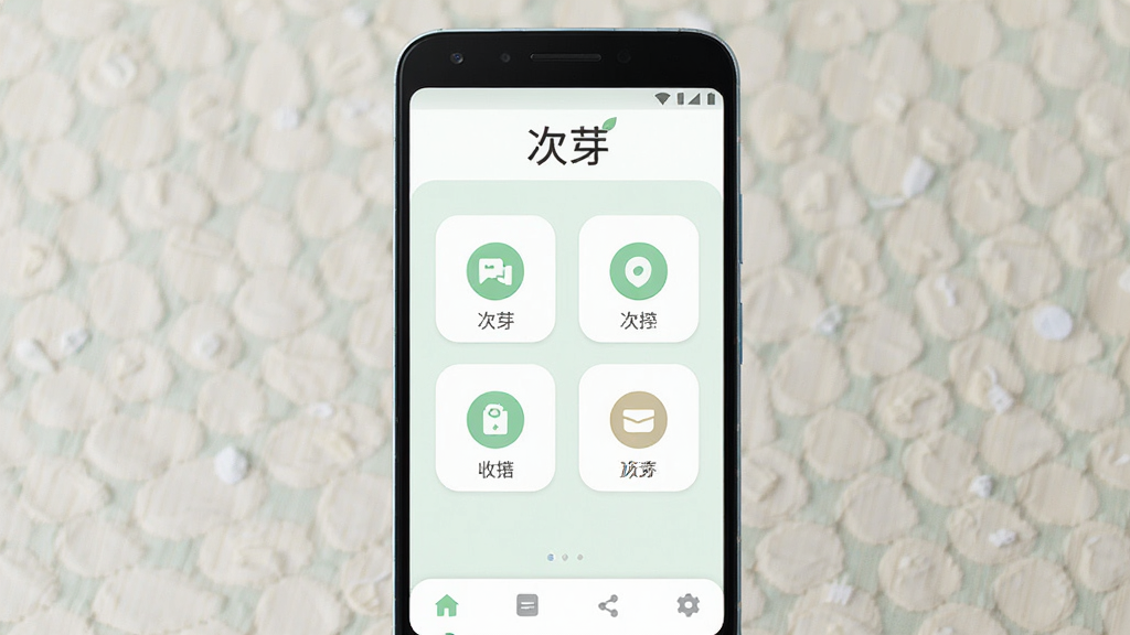 一张手机应用界面展示图,画面中一部安卓手机竖屏显示