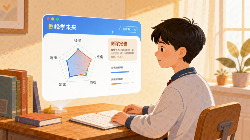 һ�Ų廭����ͼƬ��������һλѧ����������ǰ����ǰ�����š���ѧδ����APP���棬��������ʾ�״�ͼ�Ͳ������档���־��У��Ű����ʣ������ů��־��ϸ�ڷḻ�����ʸɾ����޶���Ԫ�ء�