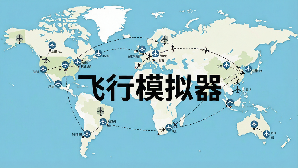 一张世界地图上标注多个机场图标,飞机航线连接不同城市,画面中央用大字写着