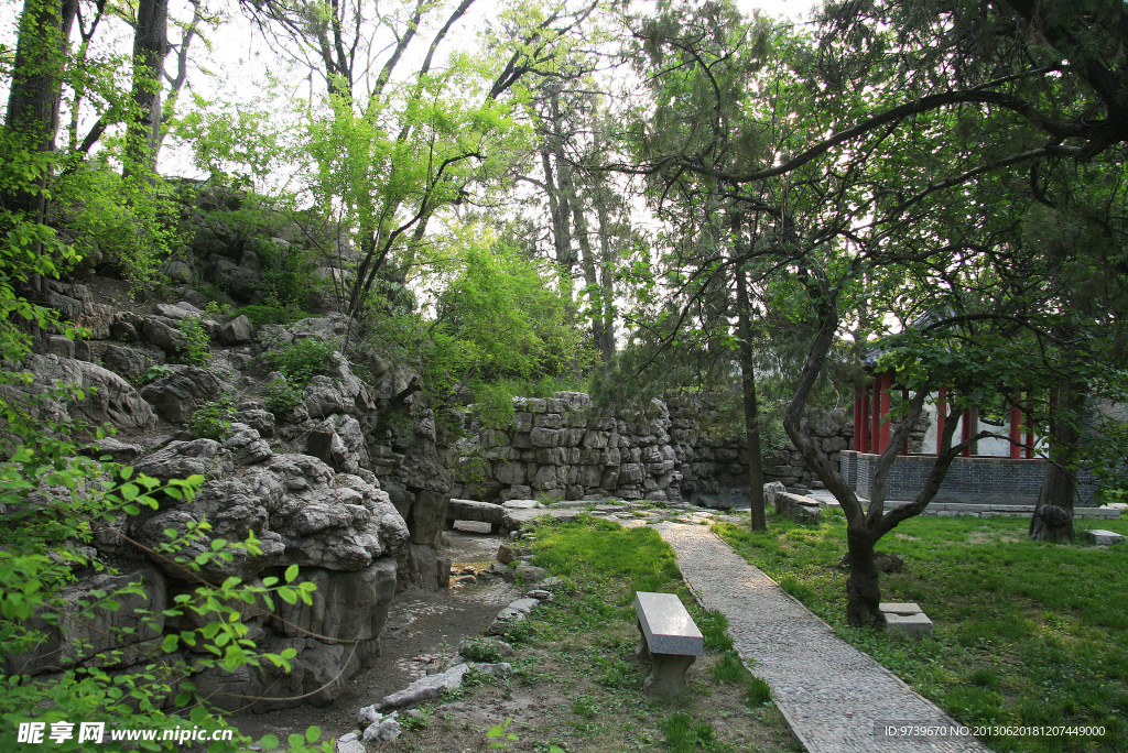 Qingzhou 偶园 假山 古柏 园林景观