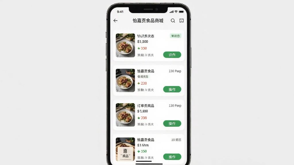 主体为“怡嘉贡食品商城”应用的订单列表页面,布局为纵向订单卡片流,排版清晰,风格为素雅极简,细节包括订单状态标签、商品缩略图与操作按钮,画质清晰,干净,无多余元素