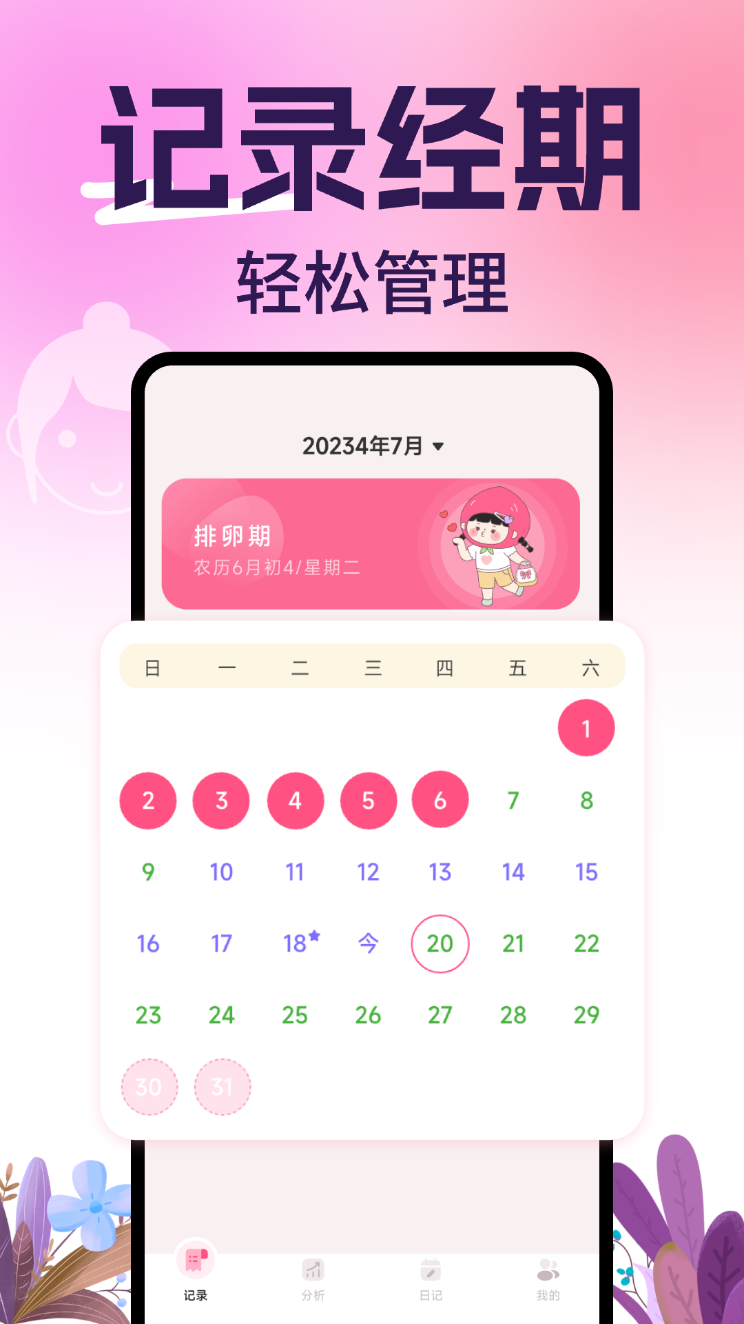 柚子姨妈记录 安卓版 功能展示图