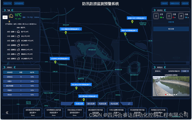 宜宾防汛 安卓版 实时预警界面