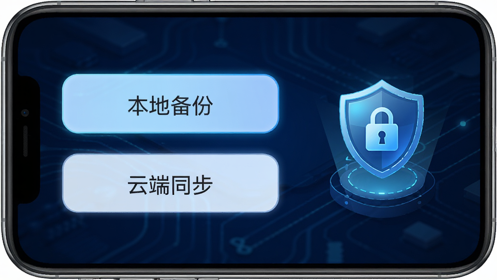 金值记账数据备份与安全界面,手机屏幕显示
