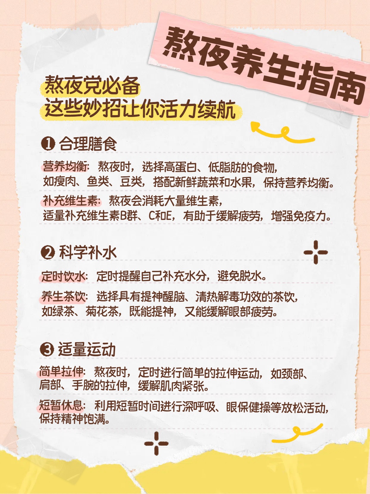普济健康 熬夜后调理 养生小妙招 配图