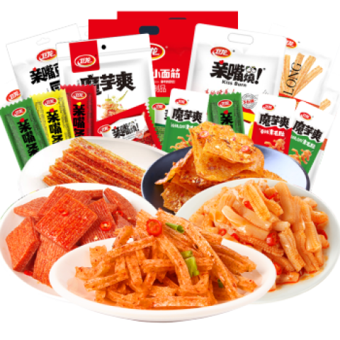 卫龙龙天下辣条大礼包口味对比与分量展示
