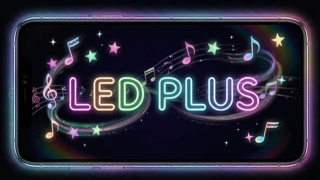 һ��չʾLED PLUS������������ֻ���Ļ��ͼ�������������ֻ���Ļ��ʾ�Ų�ɫ�������֡�LED PLUS��������Ϊ��ɫ����Χ���������ַ��š���˸���ǺͲ�ɫ���Σ�����Ϊ���й�ͼ�����Ϊ�Ƽ������޺��Ч����ϣ�ϸ�ڰ����ֻ��߿��Ч�����ִ��з�����β�����������ɾ����޶���Ԫ��