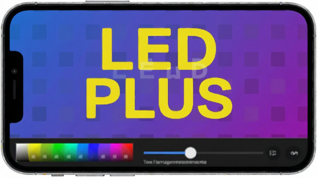 LED PLUS��������չʾ�Զ��屳������ɫ���ܣ���Ļ����ʾ��LED PLUS�����֣�����Ϊ���������ɫ������Ϊ����ɫ�������·�����ɫѡ������͸���Ȼ��飬����Ϊ�ֻ������ӽǣ����Ϊ��ƽ��UI���չʾ��ϸ�ڰ���ɫ��ͻ���ؼ������������ɾ����޶���Ԫ��