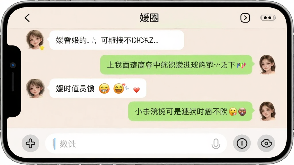 手机聊天界面截图,顶部显示