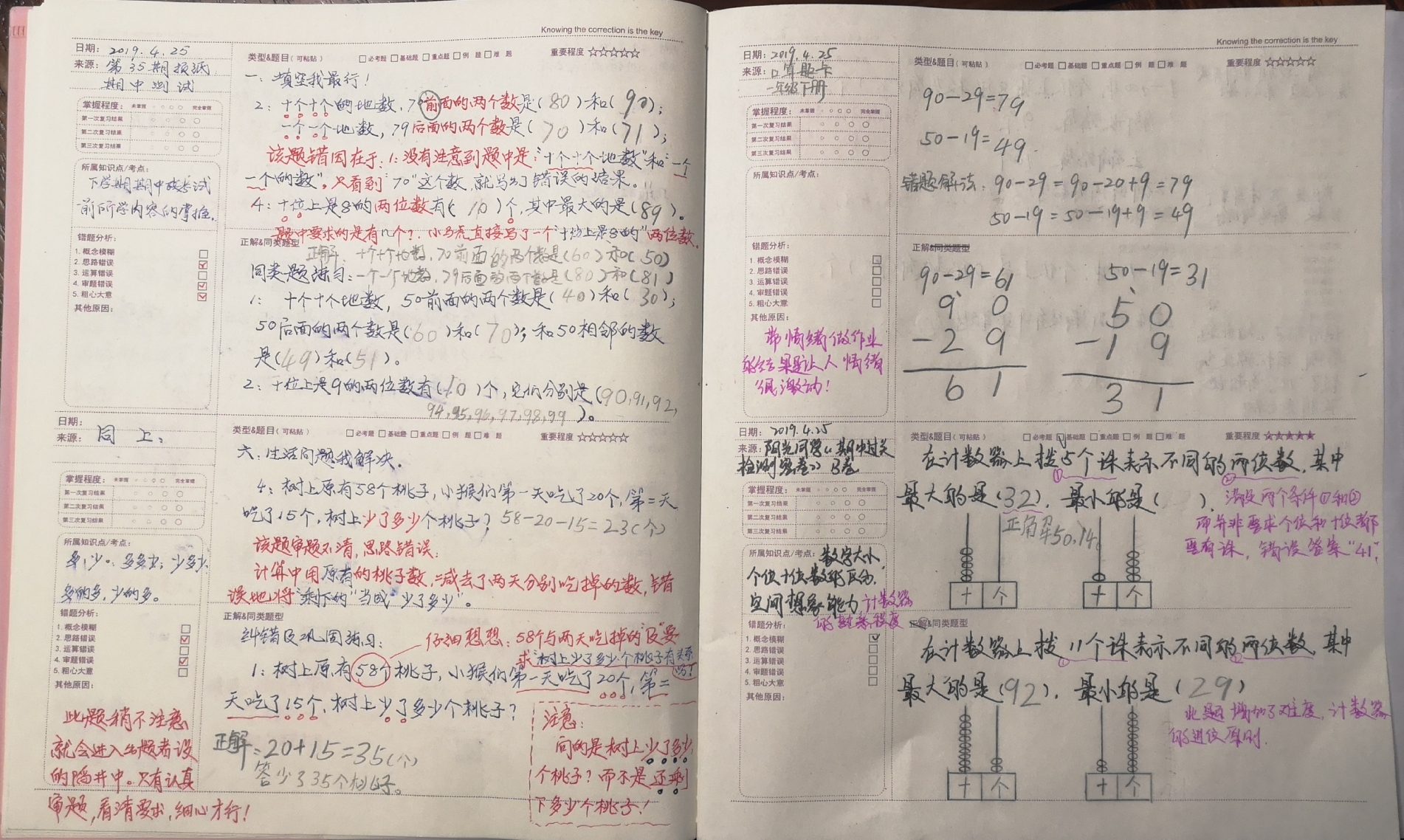 小学数学同步学错题本整理方法 提升成绩