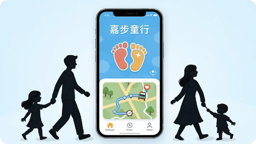 画面中央是一部智能手机,屏幕上显示