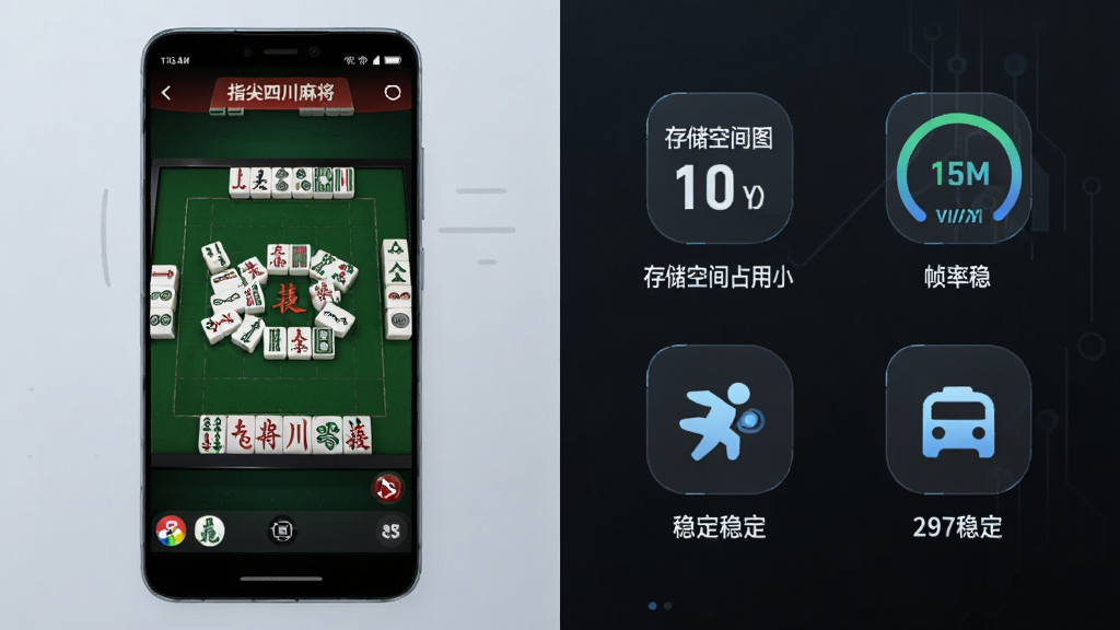 手机性能展示图,画面左侧是一部中端安卓手机运行