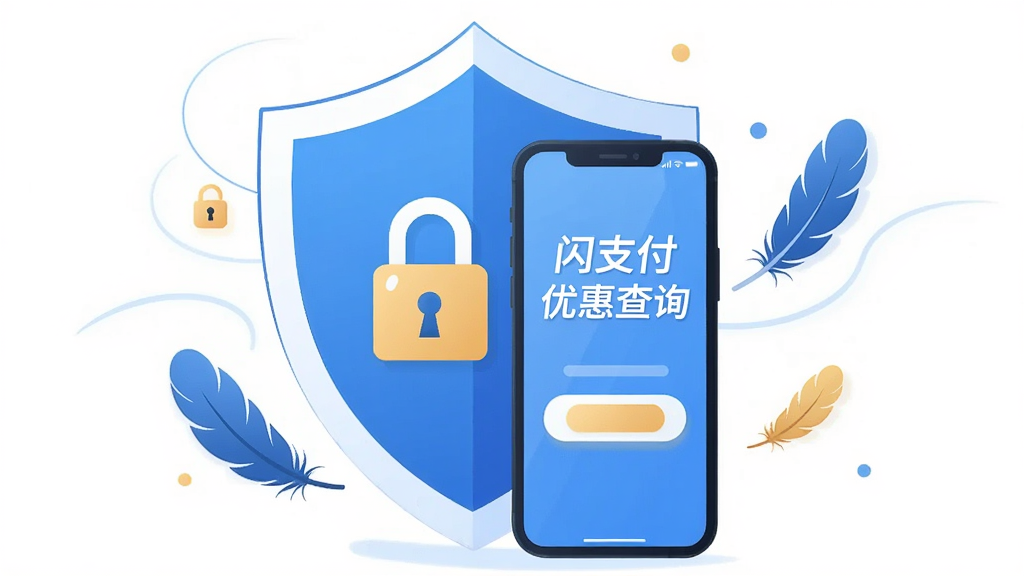 一幅表现软件轻量安全的示意图,主体为盾牌与手机组合,手机屏幕显示