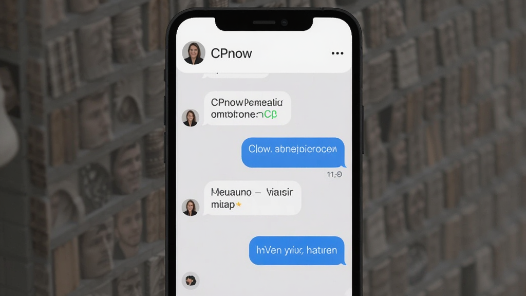 CPnow 即时聊天界面,手机屏幕显示对话气泡,包含文字和语音消息,顶部有用户头像和昵称,背景为浅灰色,风格简约,画质清晰,无多余元素