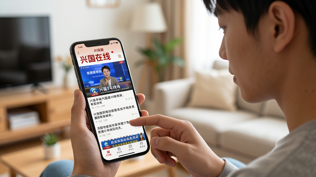 一位年轻人在手机上浏览