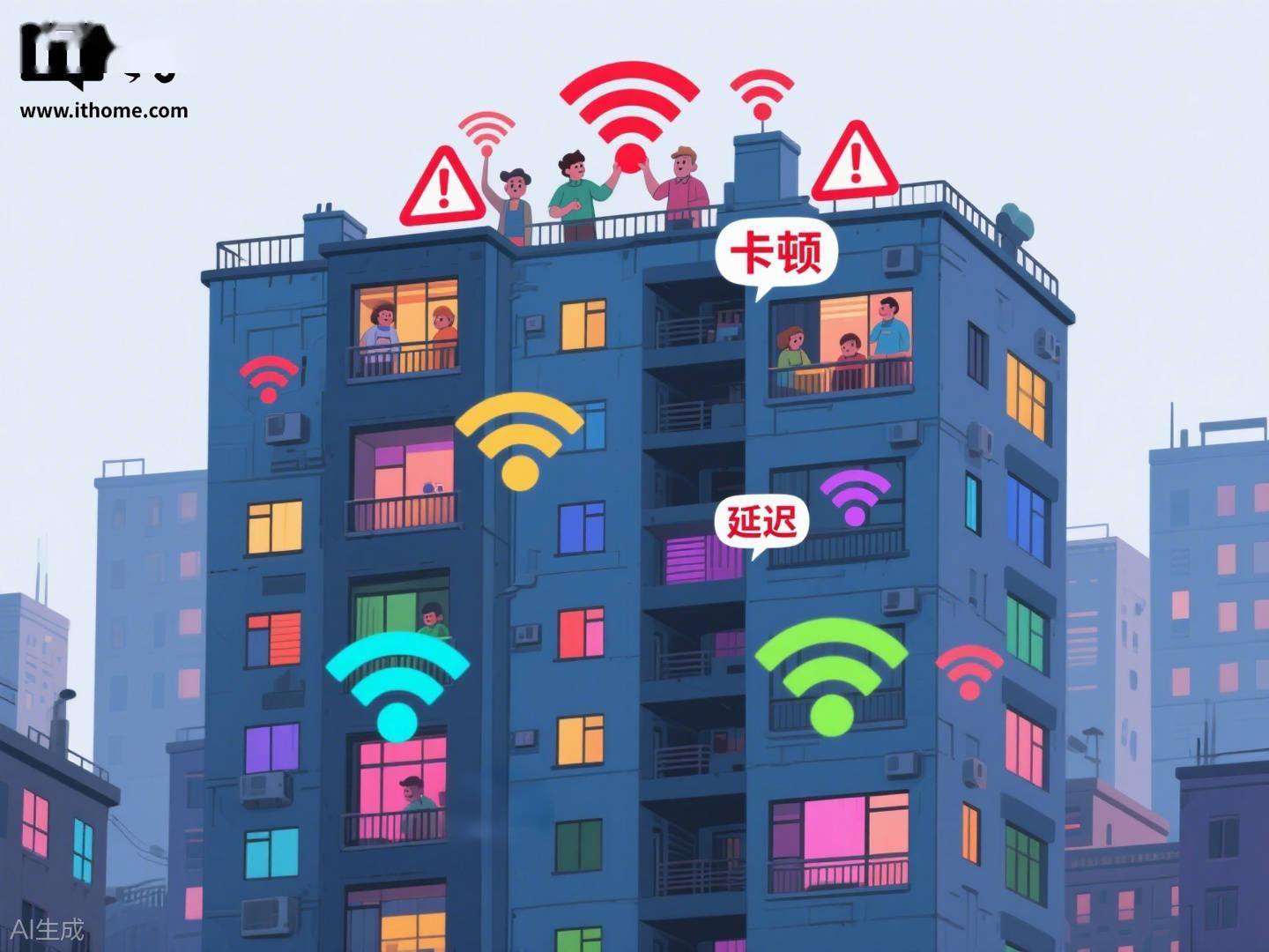 G Band频段选择错误导致WiFi卡顿的场景示意图