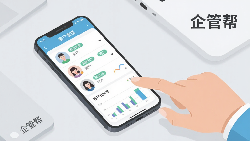 �ֻ���Ļչʾ��ܰ�APP�Ŀͻ�����ҳ�棬�����ͻ�ͷ���б�������״̬��ǩ��ͳ��ͼ�����ֻ�����һֻ�����ڵ����Ļ�������Ǽ���ǳ��ɫ���棬�����д��С���ܰ���ֱ�ʶ����ƽ�廭�����ɫ��ˬ���������룬���廭�ʣ��ɾ��޶���Ԫ��
