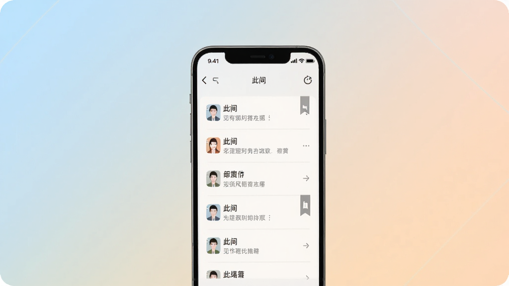 一张展示手机阅读进度界面的图片,画面中手机屏幕显示阅读记录列表和书签标记,界面简洁美观,背景是柔和的渐变色调,风格现代简约,画质高清,干净无多余元素,画面中带有“此间”文字