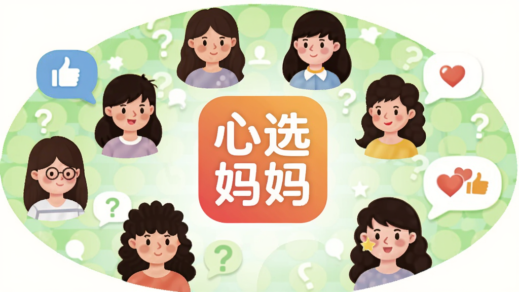 一个圆形社区互动场景的插画,中心是