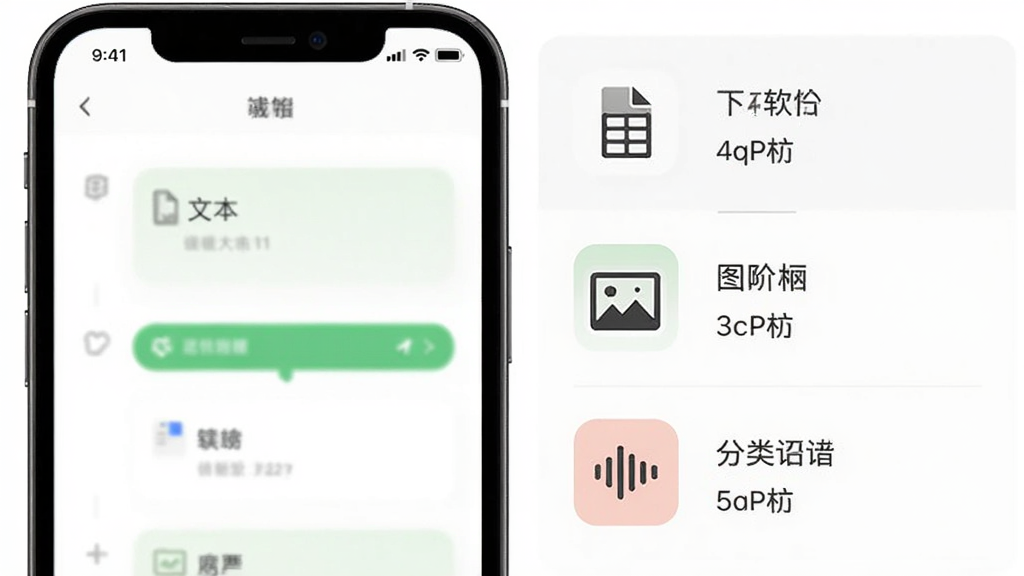 微聊天记录手机端备份软件展示多种导出格式选项,包括文本、图片和语音分类图标,主体为手机屏幕和格式选择面板,布局为纵向排列,风格为简约清新风,细节包括格式图标和文件大小显示,画质清晰,干净,无多余元素