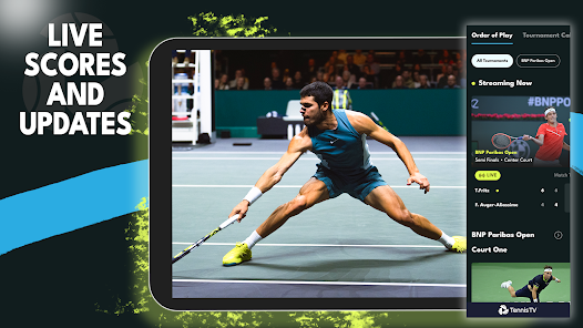 Netcast Tennis 安卓版 赛事直播界面