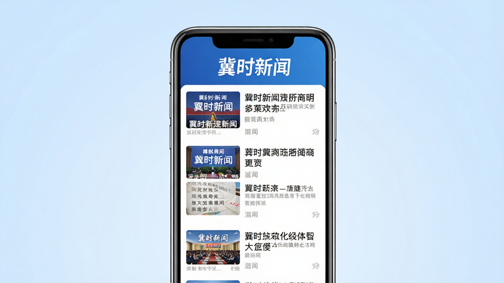 ��ʱ����APP������չʾ������������һ�������ֻ�����Ļ��ʾ������Ѷ�б��������С���ʱ���š���ɫLogo������Ϊǳ��ɫ���䣬���ּ������������ִ�����ϸ�ڰ�����������ͼ��������֣����ʸ��壬�ɾ����޶���Ԫ��