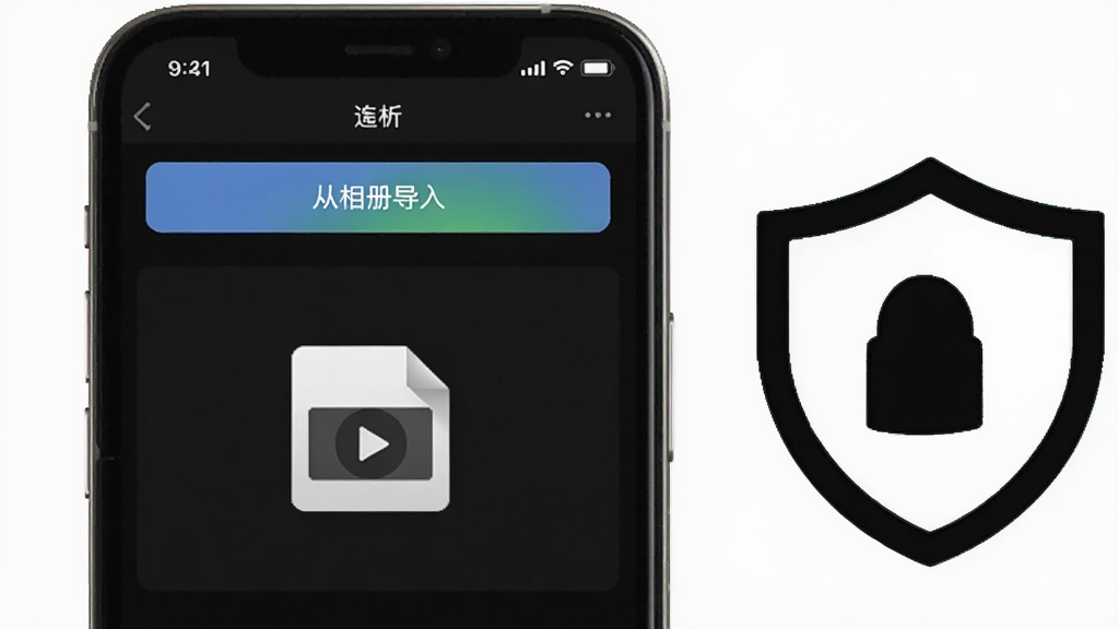 一部手机屏幕显示逐帧运动分析软件的导入界面,界面中有