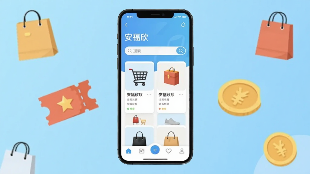 画面中央放置一部智能手机,手机屏幕上显示