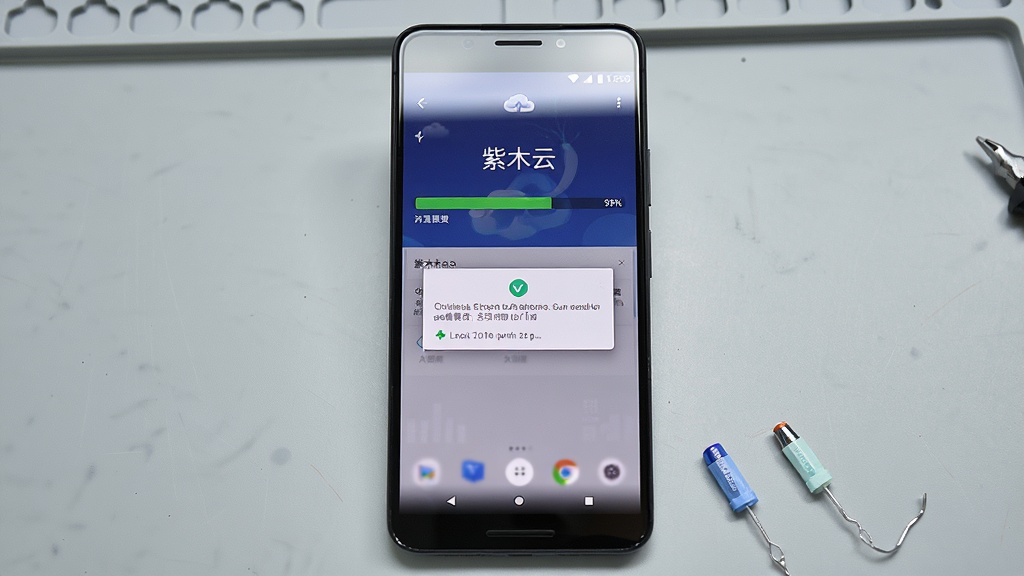 紫木云安装步骤示意图,画面中一部安卓手机展示