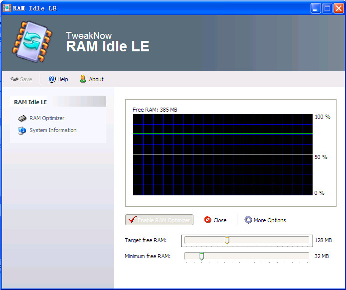 RAM Idle Professional内存优化专家 软件主界面实测截图