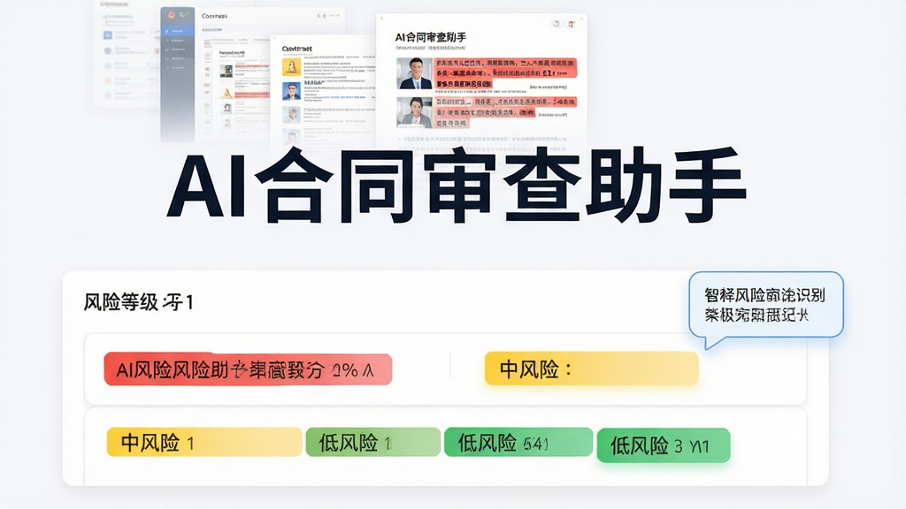 AI合同审查助手智能风险识别功能展示图,画面主体为软件名称