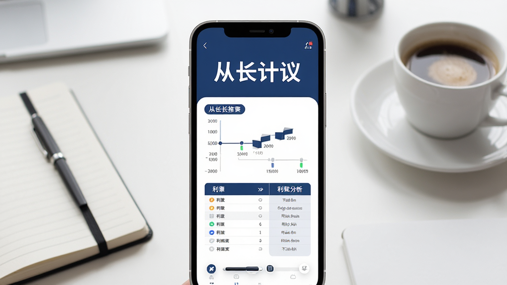 画面中央是一部智能手机,屏幕上显示着一款名为
