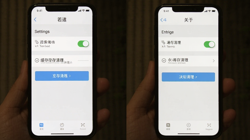 一张手机屏幕截图风格的图片,展示若道应用的设置页面,包含通知开关、缓存清理按钮和关于页面入口,界面为浅色主题,排版清晰,风格简洁实用,画质清晰,干净,无多余元素