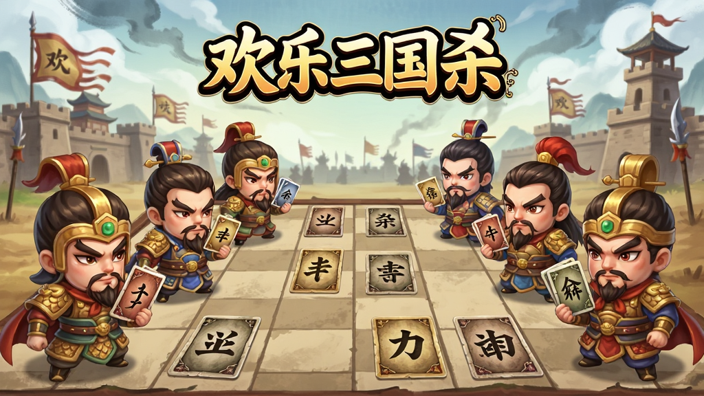 一幅以三国时代为背景的数字插画,画面中央是