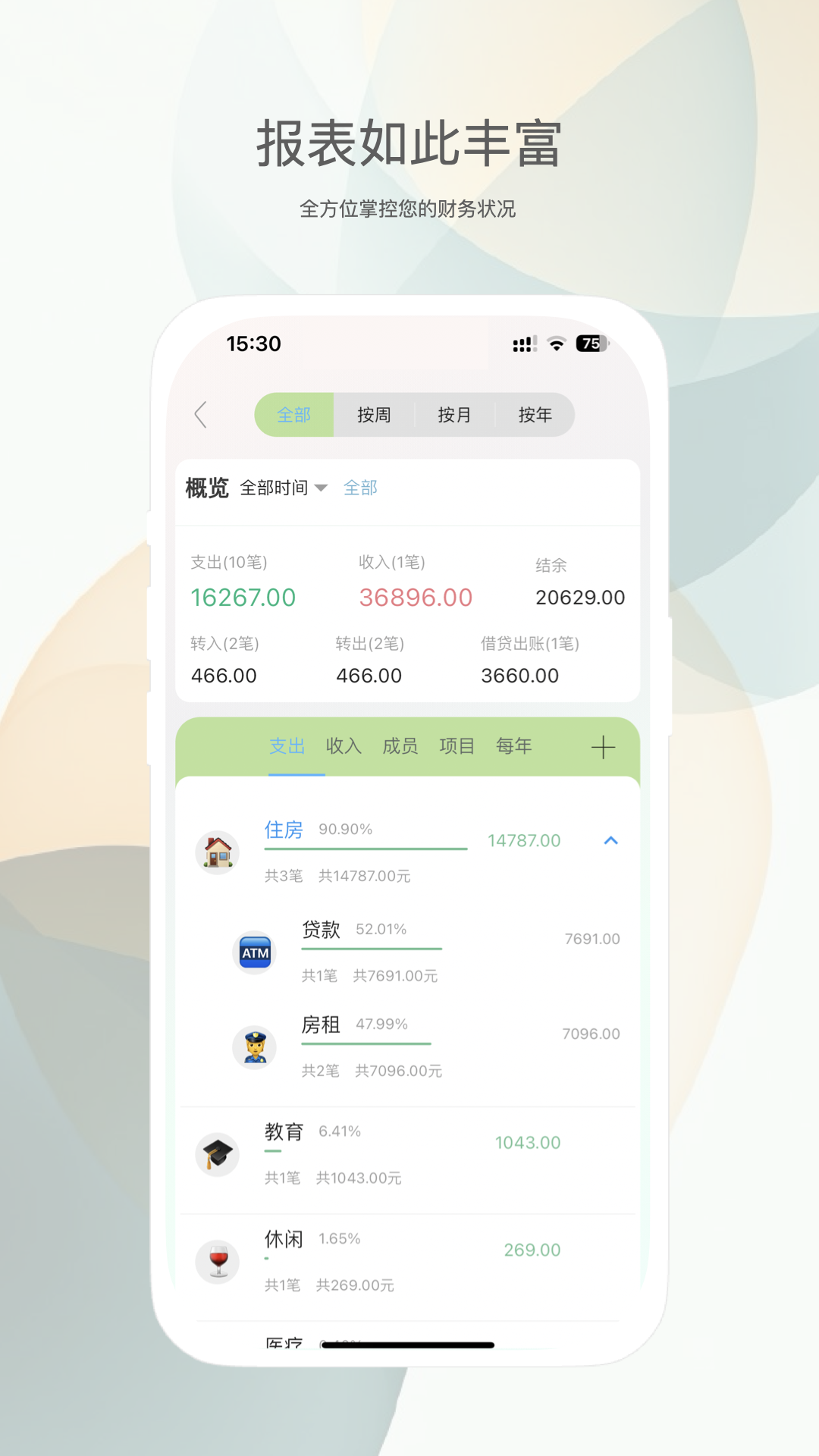 财小蜜 安卓版 记账界面截图
