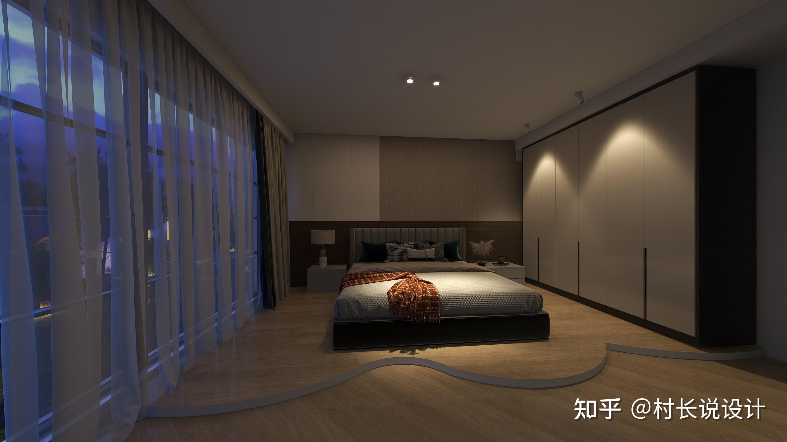 光源之家卧室暖光床头灯与衣柜感应灯带搭配实景