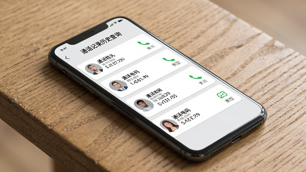 一部智能手机放在木质桌面上,屏幕显示\
