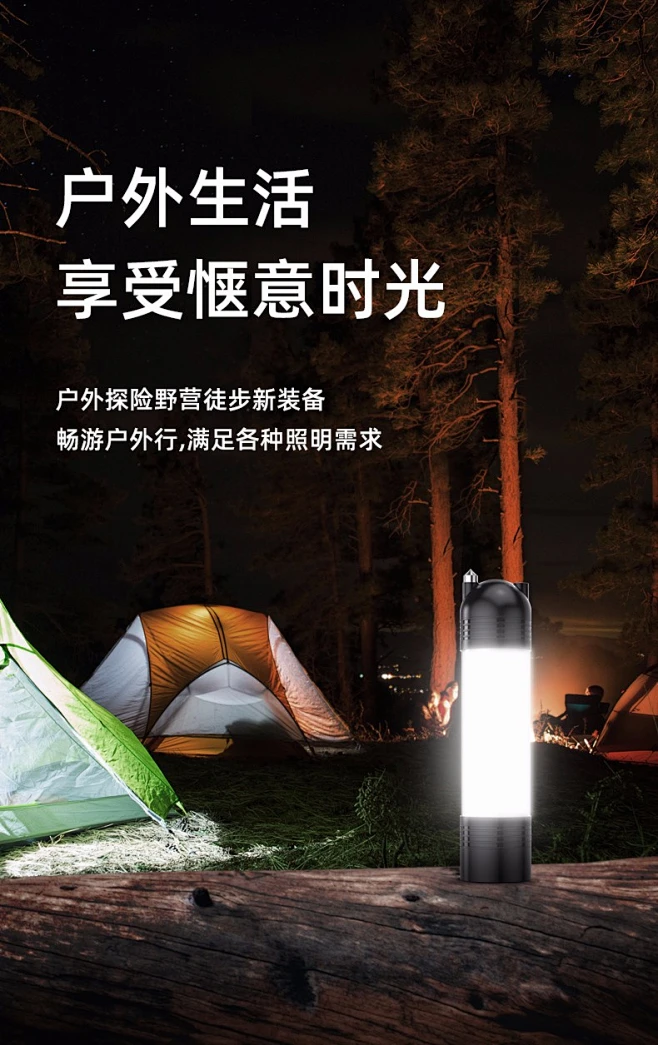 免费超照亮手电筒 户外露营夜间照明场景图
