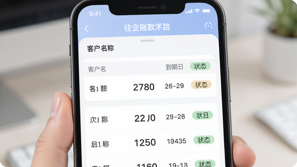 װ��ƶ�������˿�׷�ٹ��ܽ��棬�ֻ���Ļ����ʾӦ��Ӧ���б��������ͻ����ơ�Ƿ�����������״̬��ǩ����������ͣ���Ϣ�㼶���������ʸɾ����޶���װ��