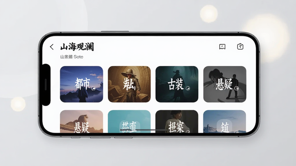 一部手机横放在画面中央,屏幕显示